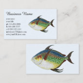 トロピカルオパーフィッシュ、ヴィンテージ海洋水生動物 名刺 (正面/裏面)