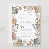 トロピカルオモダンアシスパームリーフ結婚式招待状 招待状 (正面)