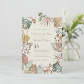 トロピカルオモダンアシスパームリーフ結婚式招待状 招待状 (スタンド正面)