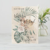 トロピカルオモダンアシスパームSave the Date 結婚's 招待状 (スタンド正面)