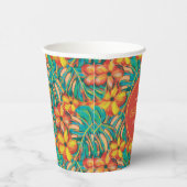 トロピカルオレンジとイエローの花のブライダルシャワー 紙コップ (右)