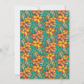 トロピカルオレンジとグリーン結婚フローラ 招待状 (裏面)