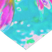 トロピカルオレンジとホットピンクの装飾ダリア テーブルクロス (アングル)