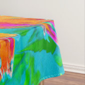 トロピカルオレンジとホットピンクの装飾ダリア テーブルクロス (インサイチュ)