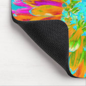 トロピカルオレンジとホットピンクの装飾ダリア マウスパッド (コーナー)