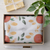 トロピカルオレンジと葉のパターン 薄葉紙 (ギフト)