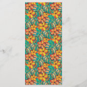 トロピカルオレンジと黄色のフローラ結婚のメニュー メニュー (裏面)