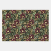 トロピカルオレンジアンスリウムオーキッド結婚フローラ ラッピングペーパーシート (正面3)