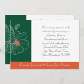 トロピカルオレンジアンドグリーン結婚式招待状 招待状 (正面/裏面)