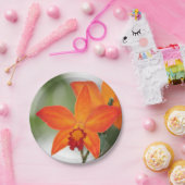 トロピカルオレンジオーキッド紙プレート ペーパープレート (パーティー)