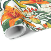 トロピカルオレンジカリフォルニアリリー ラッピングペーパー (ロールコーナー)
