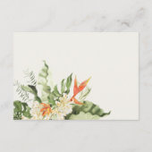 トロピカルオレンジグリーン植物結婚披露宴 エンクロージャーカード (裏面)