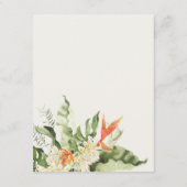 トロピカルオレンジグリーン結婚ボタニカル詳細 エンクロージャーカード (裏面)