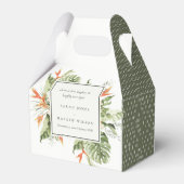 トロピカルオレンジグリーン緑葉植物体結婚のメディ フェイバーボックス (裏面サイド)