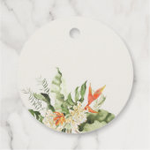 トロピカルオレンジグリーン葉植物学結婚院 フェイバータグ (裏面)