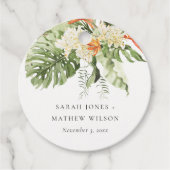 トロピカルオレンジグリーン葉植物学結婚院 フェイバータグ (正面)