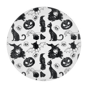 トロピカルオレンジグレー：ヴィンテージパターン カッティングボード