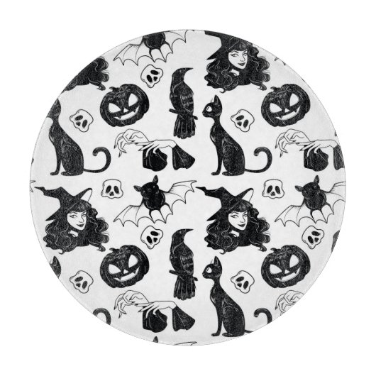 トロピカルオレンジグレー：ヴィンテージパターン カッティングボード (正面)