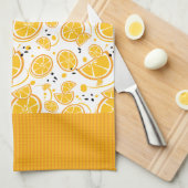 トロピカルオレンジスライスウェッジシトラスサマーフルーツ キッチンタオル (四つ折り)