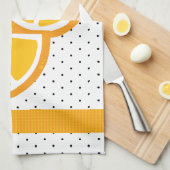 トロピカルオレンジスライスウェッジシトラスサマーフルーツ キッチンタオル (四つ折り)