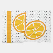 トロピカルオレンジスライスウェッジシトラスサマーフルーツ キッチンタオル (横)