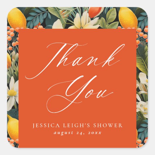トロピカルオレンジパラダイスサンキュー スクエアシール (正面)