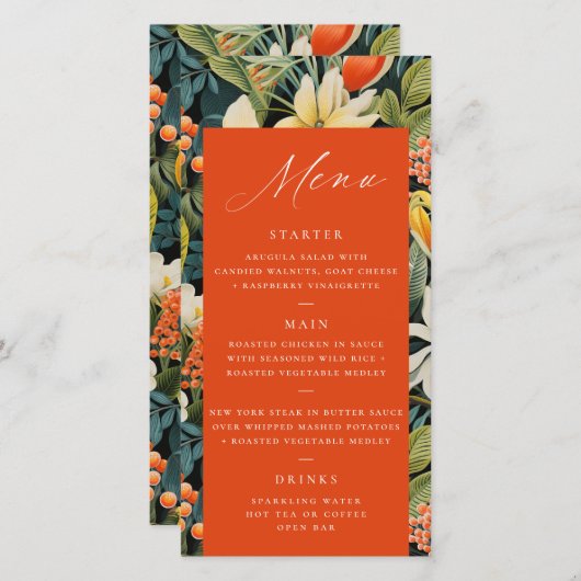 トロピカルオレンジパラダイスメニュー (正面/裏面)