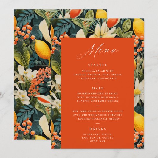 トロピカルオレンジパラダイスメニュー (正面/裏面)