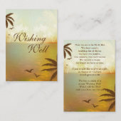 トロピカルオレンジビーチ結婚式ウィングウェルカード エンクロージャーカード (正面/裏面)