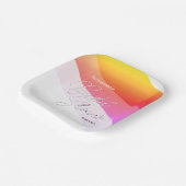 トロピカルオレンジピンクシェードストリームカスタム ペーパープレート (傾斜あり)