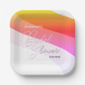 トロピカルオレンジピンクシェードストリームカスタム ペーパープレート (正面)