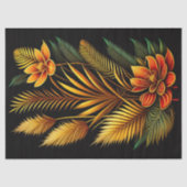 トロピカルオレンジフローラアートワーク（大） 薄葉紙 (正面)