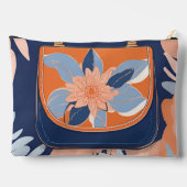 トロピカルオレンジブルーAIアート アクセサリーポーチ (裏面)