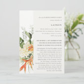 トロピカルオレンジリーフィタニカルブライダルシャワー 招待状 (スタンド正面)