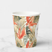 トロピカルオレンジ アンスリウム フラワー ウェディング 紙コップ (右)