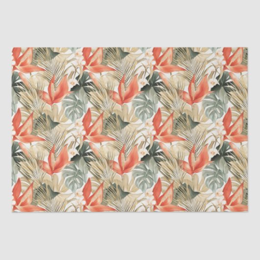 トロピカルオレンジ アンセリウム 花 ブライダルシャワー 薄葉紙 (正面)