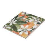 トロピカルオレンジ&フラワーウォーターカラーパターン タイル (側面)