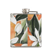 トロピカルオレンジ&フラワーウォーターカラーパターン フラスク (裏面)