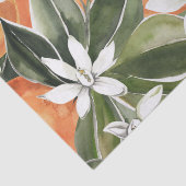 トロピカルオレンジ&フラワーウォーターカラーパターン 薄葉紙 (詳細)