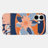 トロピカルオレンジ＋ブルーAIアート Case-Mate iPhoneケース (裏面 (横))