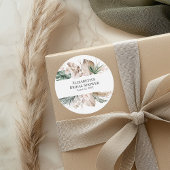 トロピカルオーキッドとモンステラのブライダルシャワー ラウンドシール