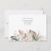 トロピカルオーキッドとモンステラRSVPカード サンキューカード (裏面)