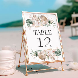 トロピカルオーキッドの結婚式テーブルナンバーカード テーブルナンバー