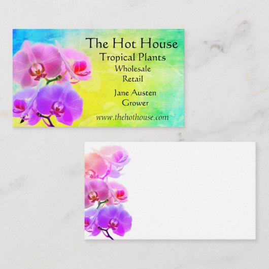 トロピカルオーキッドフラワーズフロリスト子供部屋 名刺 (正面/裏面)
