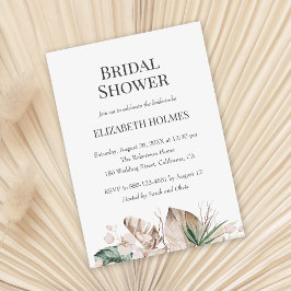 トロピカルオーキッドモンステラブライダルシャワー招待 招待状