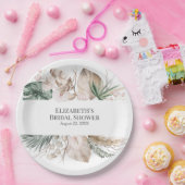 トロピカルオーキッドモンステラブライダルシャワー ペーパープレート (パーティー)