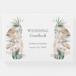 トロピカルオーキッドモンステ結婚ラズゲストブック ゲストブック