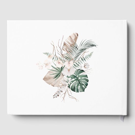 トロピカルオーキッドモンステ結婚ラズゲストブック ゲストブック (裏面)