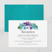 トロピカルオーキッド幾何学的な結婚式の披露宴 エンクロージャーカード (正面/裏面)