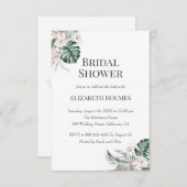 トロピカルオーキッド モンステラ ブライダルシャワー 招待状 (正面/裏面)